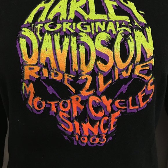 Harley Davidson Skull Cherokee NC Long Sleeve Top Size Small  Har2 - Picture 2 of 6